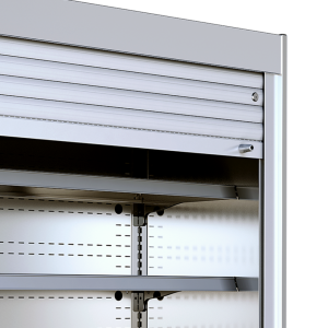 Ruostumaton teräksinen TEFCOLD-jääkaappivitriini - 580 L, 4 tasoa