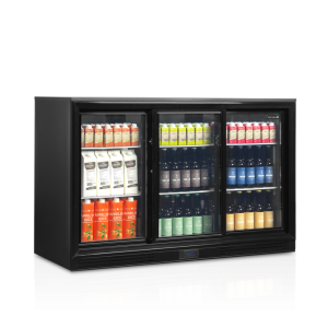 TEFCOLD: Liukuovilla varustettu 3-ovinen lasitettu takabaari - 278 L: Säilytä tehokkaasti liukuovien ansiosta