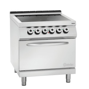 Ceramic glass hob with 4 radiant zones - Electric oven GN 2/1 from the brand Bartscher