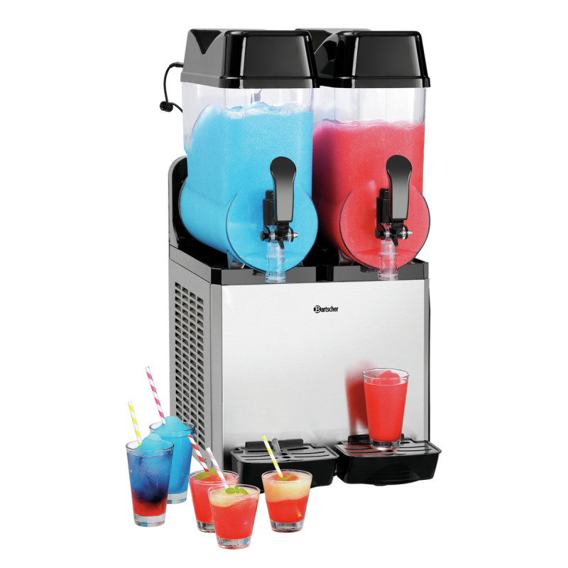 Professionell slushmaskin 2120 Bartscher - 2 rostfria behållare