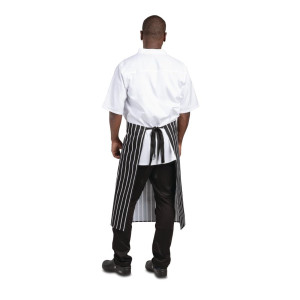 Förkläde i randigt vitt och svart 760 x 970 mm - Whites Chefs Clothing - Fourniresto