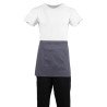 Kort serverförkläde i antracitgrått polycotton 750 x 373 mm - Whites Chefs Clothing - Fourniresto
