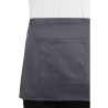 Kort serverförkläde i antracitgrått polycotton 750 x 373 mm - Whites Chefs Clothing - Fourniresto