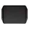 Suorakulmainen musta tarjotin polypropeenikahvoilla Fast Food 430mm - Cambro - Fourniresto
