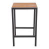 Square Steel and Acacia High Table 60 cm - Bolero