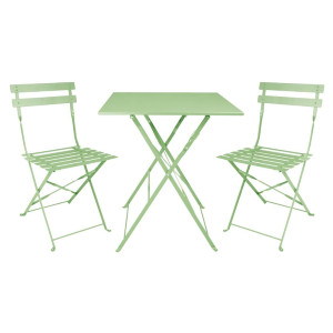 Folding Chairs Light Green Steel - Comfort and Durability