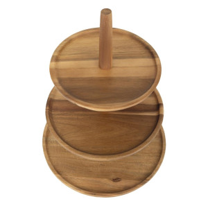 Displayställ 3 nivåer i akacieträ ø305x395 mm - Olympia