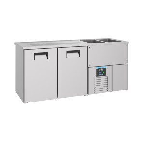 Kylare för öl med 2 dörrar - 2 kranar till höger - CombiSteel