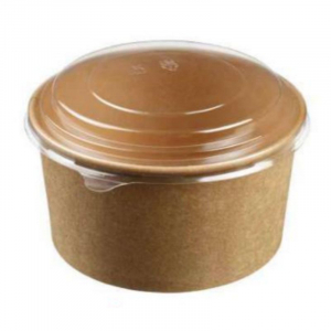 Skål i kraftpapper med lock - 1000 ml - ø 149 mm - Förpackning med 250