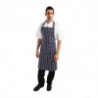 Esiliina ilman taskua, raidallinen sinivalkoinen 965 x 710 mm - Whites Chefs Clothing - Fourniresto