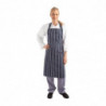 Esiliina ilman taskua, raidallinen sinivalkoinen 965 x 710 mm - Whites Chefs Clothing - Fourniresto