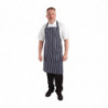 Esiliina ilman taskua, raidallinen sinivalkoinen 965 x 710 mm - Whites Chefs Clothing - Fourniresto