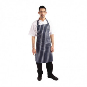Ficklappsförkläde Randig Marinblå och Vit 965 x 710 mm - Whites Chefs Clothing - Fourniresto