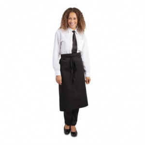 Standard-musta polykotoninen esiliina 914 x 762 mm - Whites Chefs Clothing - Fourniresto
