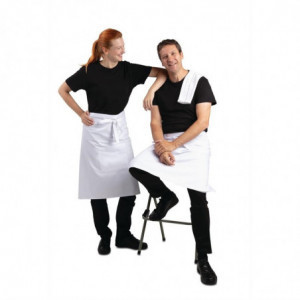 Tarjoilijan standardi valkoinen esiliina 1000 x 700 mm - Whites Chefs Clothing - Fourniresto