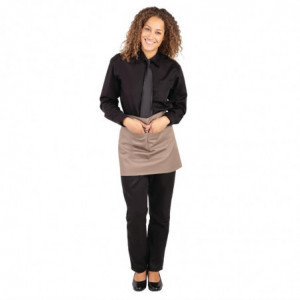 Tarjoilijan lyhyt vaaleanruskea polykottoniessu 373 x 750 mm - Whites Chefs Clothing - Fourniresto