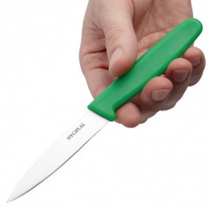 Kniv med grönt blad 7,5 cm - Hygiplas - Fourniresto