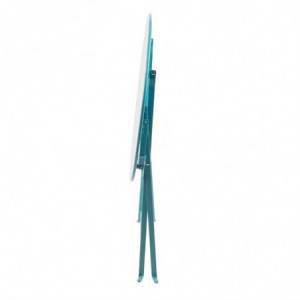 Runt utebord i stål - turkosblå - 595mm - Bolero - Fourniresto