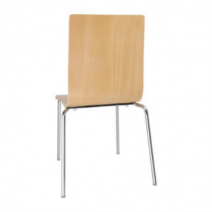 Tuoli, neljä kappaletta, neljä neliönmuotoista selkänojaa, luonnonväri - Bolero - Fourniresto