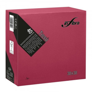 Servett i cellulosa 2 lager 38 x 38 - Bordeaux - Förpackning med 1440