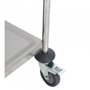 Vagn i rostfritt stål med 2 hyllor Dynasteel - Professionell restaurering. Stabil, smidig och robust.