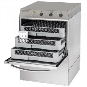 Professionell diskmaskin med doserare för sköljmedel och tvättmedel samt dränkpump - 50 x 50 cm