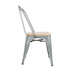 Stolar i stål med trä sits - 4-pack - Bolero