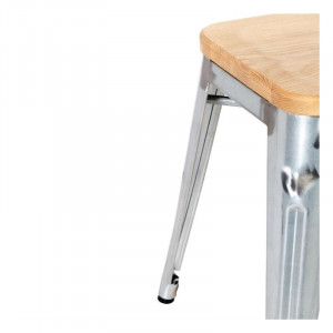 Bistro-tuolit, teräsrunko ja puinen istuin - 4 kpl - Bolero