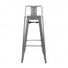 Korkeat harmaat teräksiset baarituolit selkänojalla - 4 kpl - Bolero