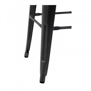 Barstol i hög bistrostil i grått stål med trä sits - 4-pack - Bolero