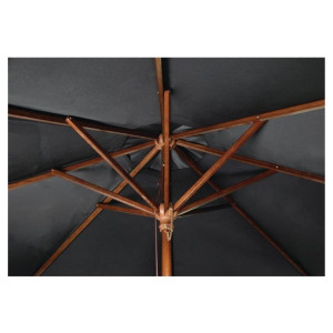 Sateenvarjo Musta Pyöreä Ø 2,5 M - Bolero - Fourniresto