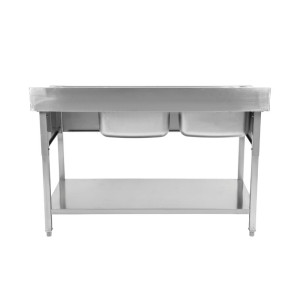 Plonge 2 Bacs avec Dosseret et Étagère - Kestävä ja toimiva | Dynasteel