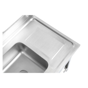 Plonge 2 Bacs avec Dosseret et Étagère - Kestävä ja toimiva | Dynasteel